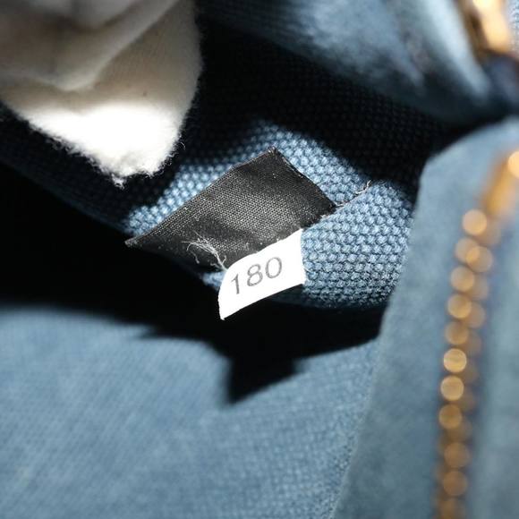 PRADA Canapa GM Tote Bag Canvas Navy Auth yk10287 - Picture 12 of 16